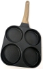 New CAROTE Non-Stick Egg Pan, Makes 4&times; 3.25" Diameter Fried Eggs (Perfect Size for Breakfast Sandwiches!), Pan 7.4" &times; 7.4"