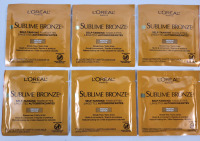 6 New L'Oreal Medium Sublime Bronze Self-Tanning Towelettes .