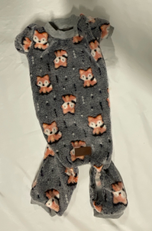 New Sz Large (Suitable size for Boston Terrier or similar breed) | Super Soft Adorable Fox Print | Measures about 13.5&rdquo; neck to tail, 16&rdquo; around body