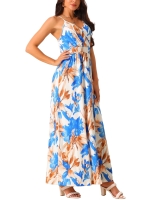 Gorgeous New Size Small Women's Summer V Neck Floral Sleeveless Maxi Dress with Stretch