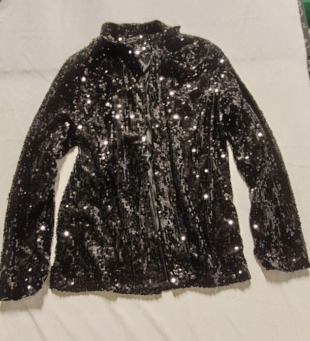New sz XXL Women's Sequin Jacket Size Looks Like a Large not XXL