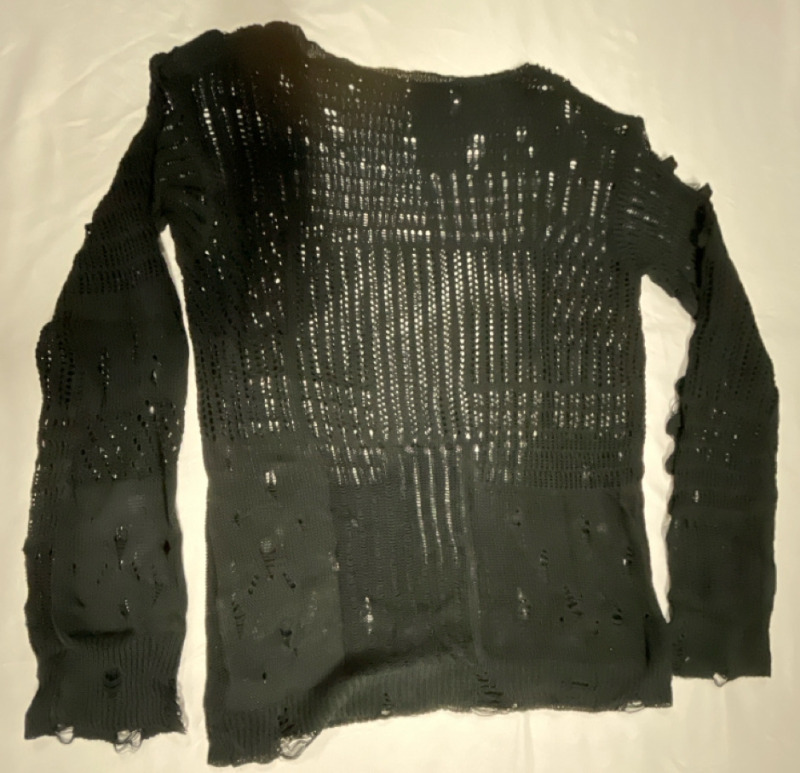 New Sz Med Ladies Open Weave Long-Sleeve Pullover Shirt