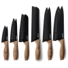 New 6pc CAROTE Kitchen Knives Set with Sheaths : Stainless Steel, Black, Wooden Handles - Retails Over $50!