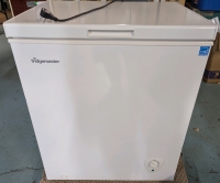 As New Fridgemaster 5 Cubic Foot Chest Freezer. Measures 20.5" (depth) by 27.5" (wide) by 33" (height)