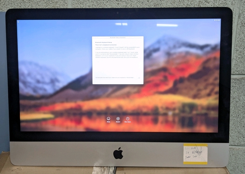 [As-Is] Late 2015 APPLE iMac, i7/512GB*, Model A1418, Approx 21.5" Screen, No Base, Tested for Power, Password Protected, See Photos for Serial Number