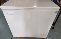 As New Fridgemaster 7 Cubic Foot Chest Freezer. Measures 20.5" (depth) by 35" (wide) by 33" (height)