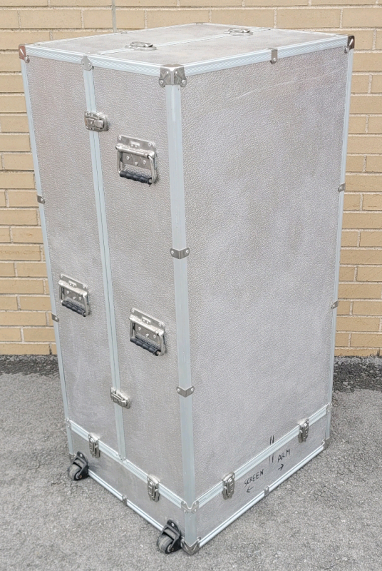 3pc. Metal Protective Case on Wheels w/Some Padding on Interior . Measures 21"&times;24"&times;49" .