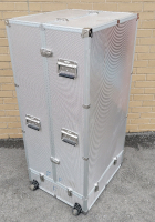 3pc. Metal Protective Case on Wheels w/Some Padding on Interior . Measures 21"&times;24"&times;49" . Small Dent on Bottom Side