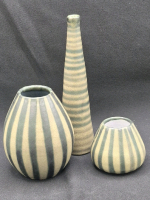 3 Vintage Wiedmann Germany Pottery Vases
