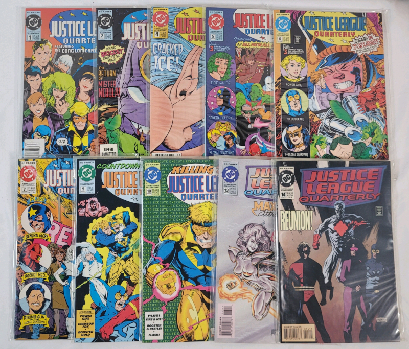 DC Comics 1990-94 Justice League Quaterly No.1 - No.14 , Not a Complete Run - 10 Issues . See Photos . Very Good or Higher Ungraded Condition