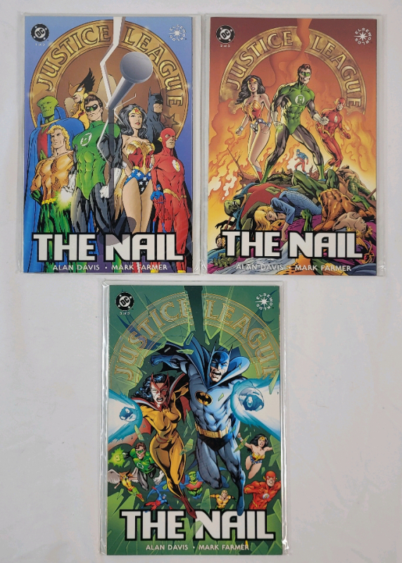 DC Comics Justice League of America : The Nail - Trade Paperbacks - No.1 - No.3 , Complete Run . Very Fine Ungraded Condition