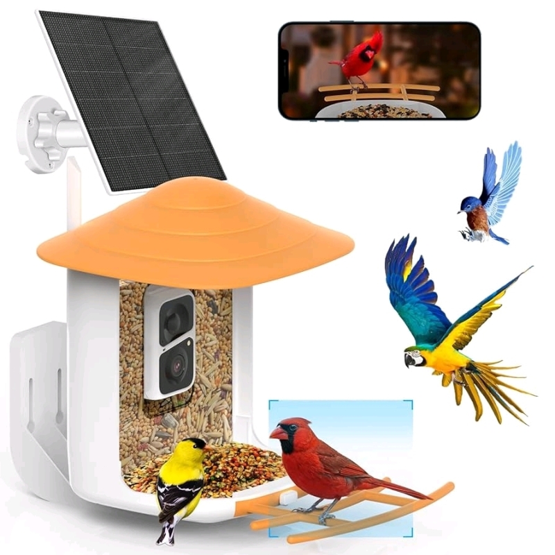 As New. SOLIOM BF09 Bird Feeder with Camera. 27L x 19.2W x 25H. Retails for $241