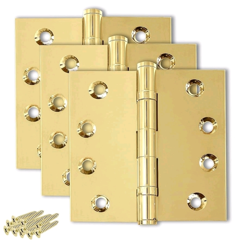 3 New Finsbury Hardware Solid Brass Door Hinges. 4"x4" Retails for $83