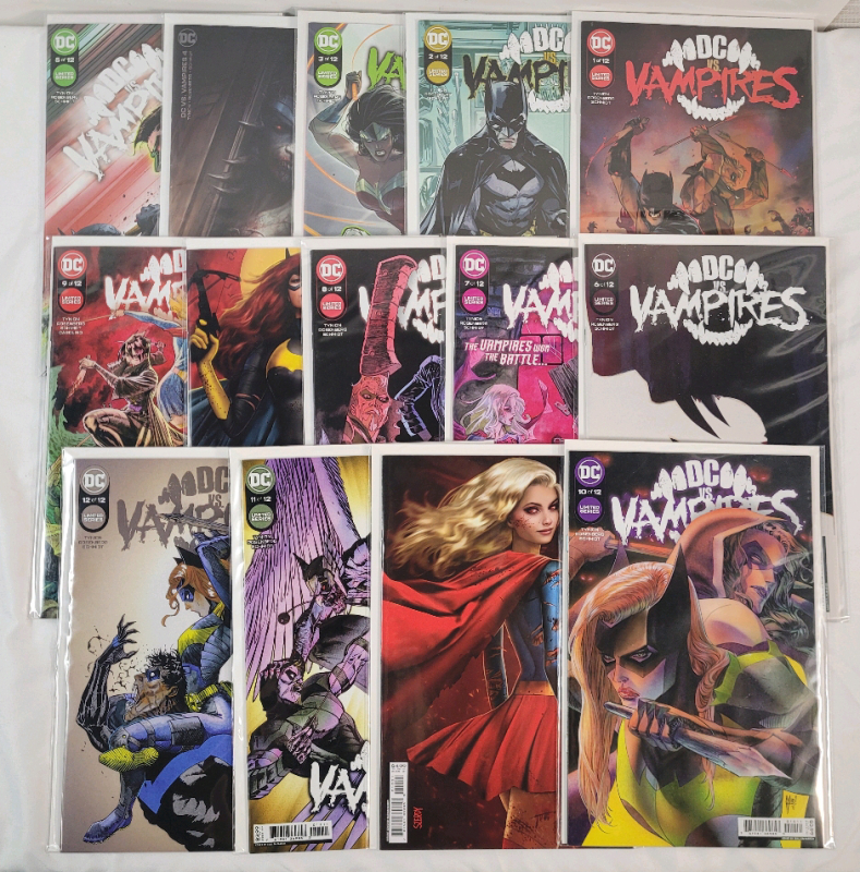 DC Comics 2011 DC vs. Vampires No.1 - No.12 , Complete Run . Variant Covers #4 , #8 & #10 . Very Fine Ungraded Condition