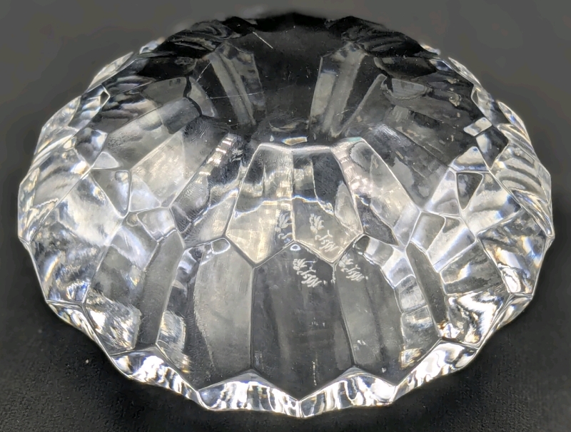 Large Signed Presumed Crystal Paperweight, 2.75" Tall, No Chips or Cracks, Scratch on Top
