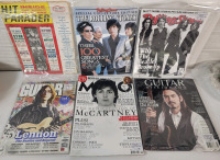 Six (6) Music Magazine Lot . Vintage Hit Parader , Rolling Stone , Guitar, Guitar Aficionado & MOJO .