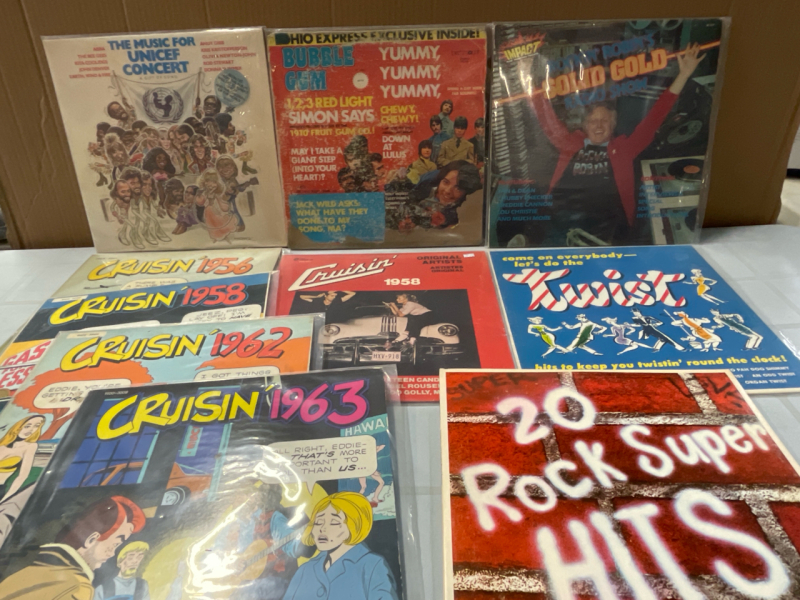 11 Album Lot | Music for Cruisin&rsquo; and more | Includes Double Album - 20 Rock Super Hits | See Photos for Titles | Scuffs and Scratches Present