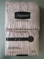 New package of 36 Depend fresh protection underwear Large 38 to 44 inch waist