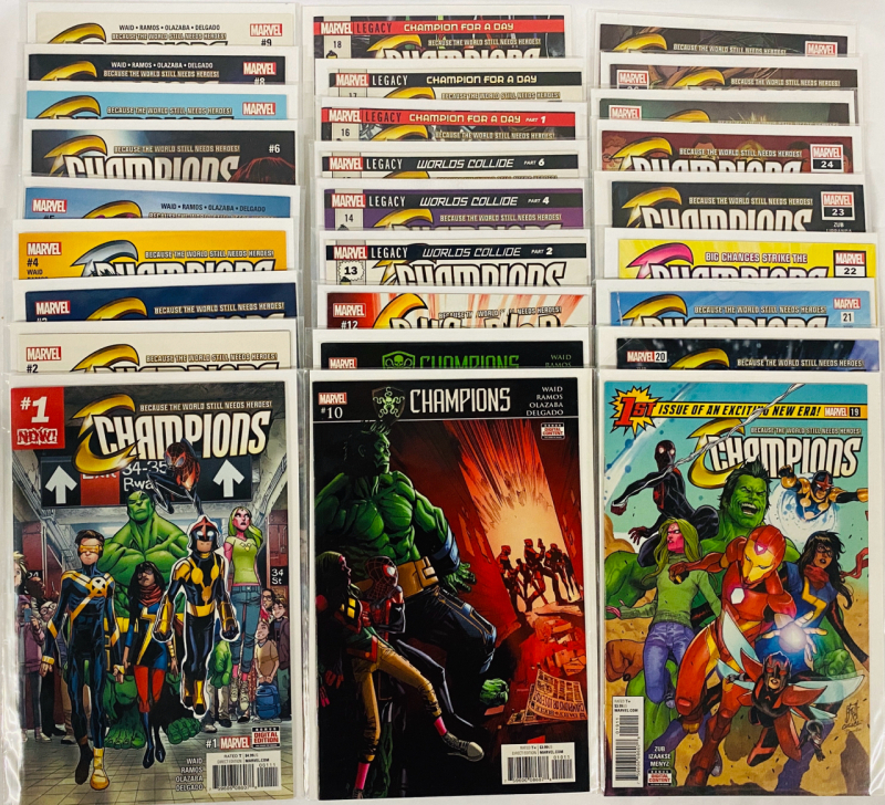 [Complete Run] 27 Marvel Champions Comics (2016) Issues #1-27; #22 is First Appearance of Ironheart Armour and Amadeus Cho as Brawn!