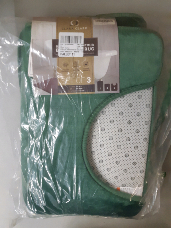 New set of three Clara Clark bathroom rugs large 20 in X 32 in small 17 in x 24 in Contour 20-in x 24 in retails $89.69