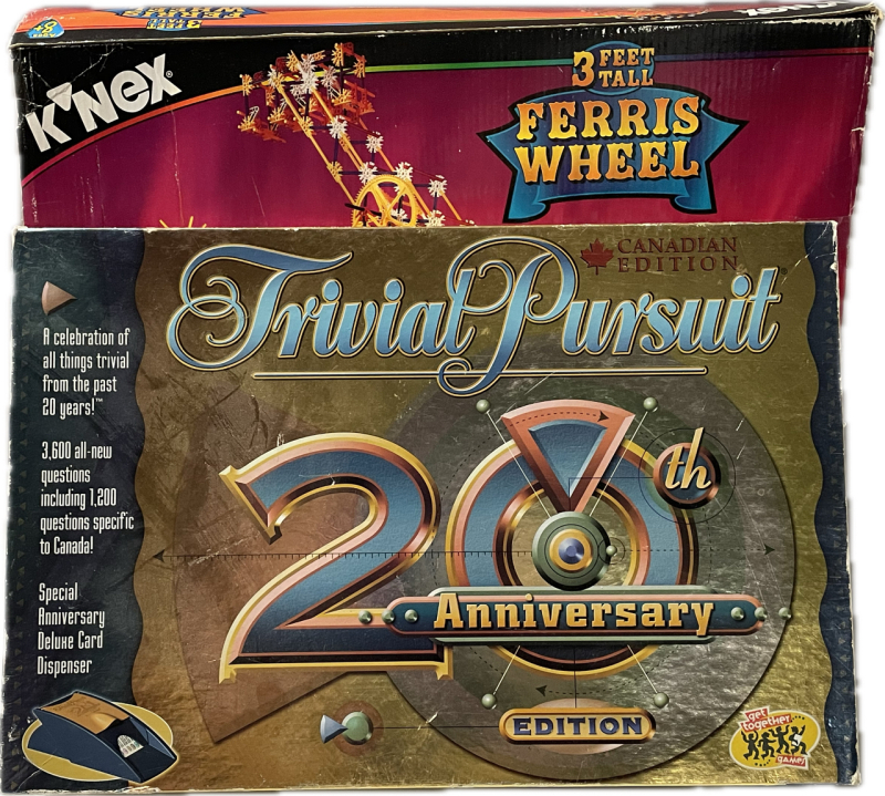 2 Vintage Games/Activity Set | Trivial Pursuit 20th Anniversary Canadian Edition | K&rsquo;nex Building Set