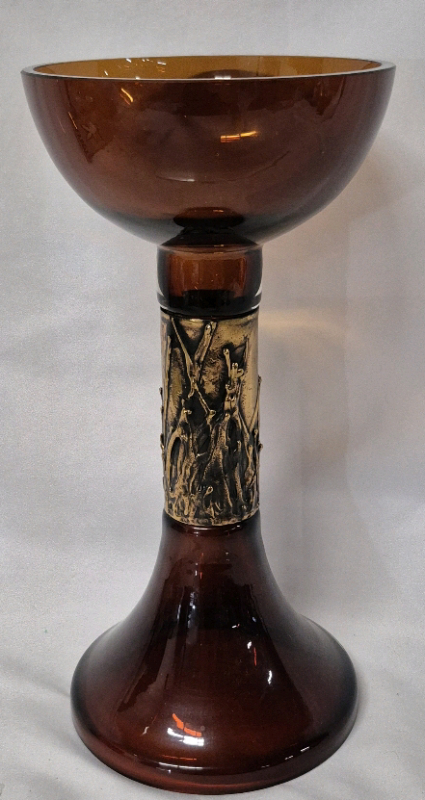Vintage 11" Tall Turun Hopea Candlestick - Made in Finland