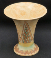 Kensington Pottery Art Deco Small Fluted Handpainted Vase 4" Tall