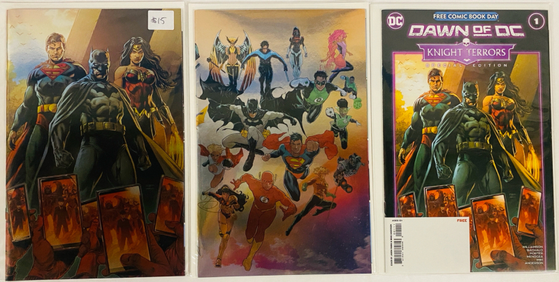 3 DC Dawn of DC Comics (2023) - 2 Foil Editions Plus 1 Free Comic Book Day