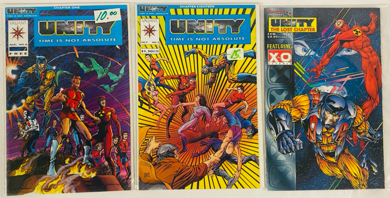 [Complete Run] 3 Vintage Valiant Comics Unity (1992) Issues #0, #1, Plus Unity: The Lost Chapter