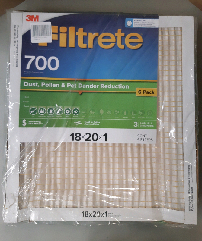New 6 pack Filtrete 700 electrostatic air filters 18 x20x1 in Retails $75