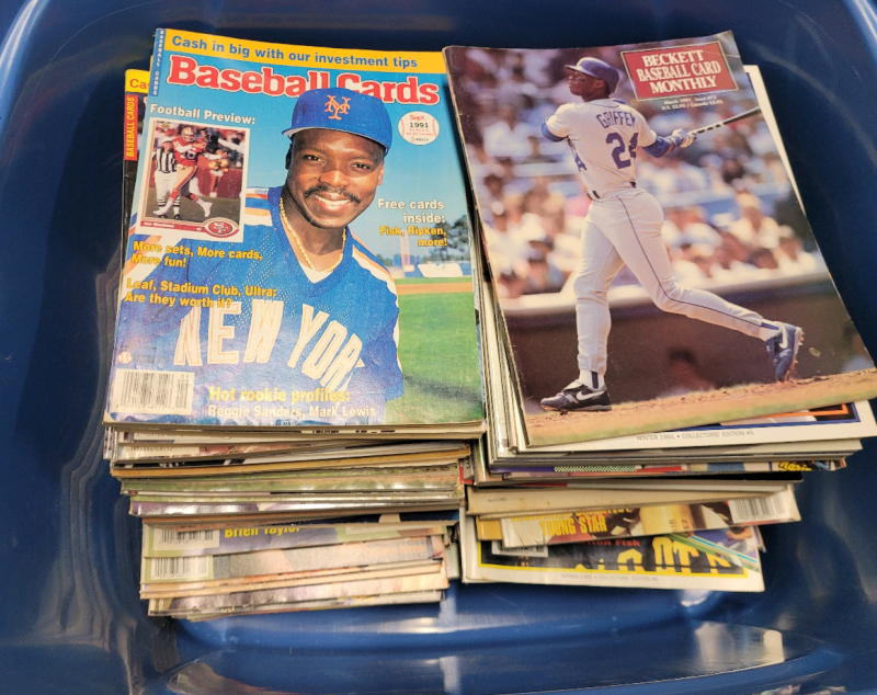50+ 1990s Sports Card / Baseball Card Collecting & Price Guide Magazines and Oversized Action Photos