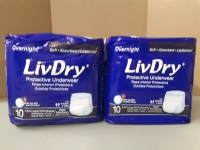 New 2 packages 10 count each Liv Dry overnight protective underwear XXX Large for men and women