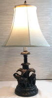 Wooden Elephant Statue Lamp | Tested For Functionality, Works | Lamp Measures 22" Tall, Base Measures 5" Long