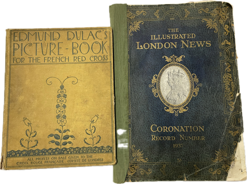 2 Vintage British Books | London News Illustrated Commemorative Book of the Coronation Of King George VI | Edmund Dulac&rsquo;s Picture Book - Fairy Tales with Gorgeous Illustrations