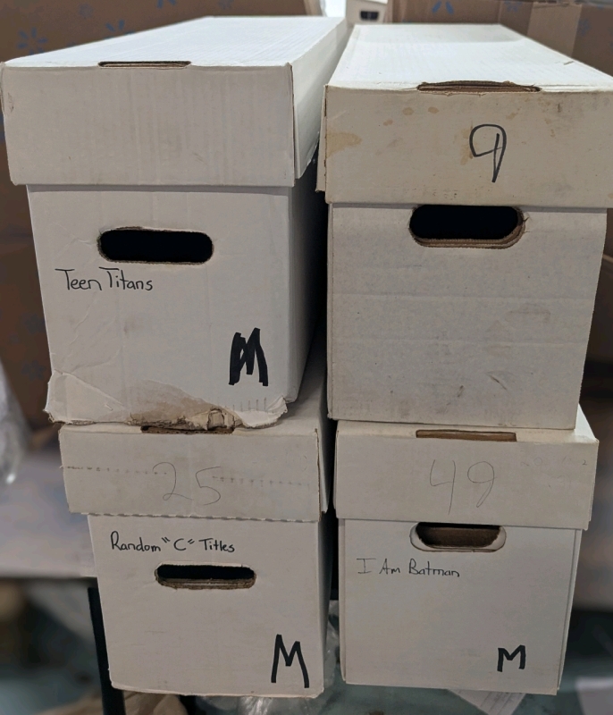 4 Comic Longboxes. Holds 250-300 Comics Each. 27.5" by 8.5" by 11".