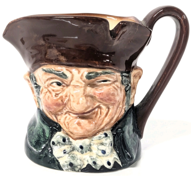 Vintage ROYAL DOULTON "Old Charley" Toby Jug Character Creamer, 3.2" Tall, No Chips or Cracks