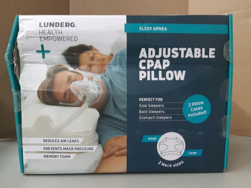 New Lunderg adjustable CPAP pillow, 2 pillow cases included