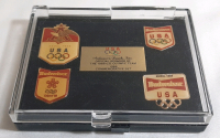 1988 Budweiaer Olympic Metal Pin Set | Display is 4" Wide, 3&frac12;" Long