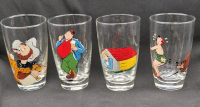4 Vintage P.J. Patrick James Design Style Glasses Hand Painted 5.25" Tall