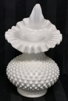 Stunning FENTON MILK GLASS HOBNAIL RUFFLED VASE 8" Tall