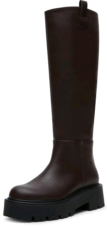 New in Box | Size 7 Wide Calf Women's MADDEN GIRL Crow Platform Lug Sole Knee High Boots with Side Zips, Retails Over $50
