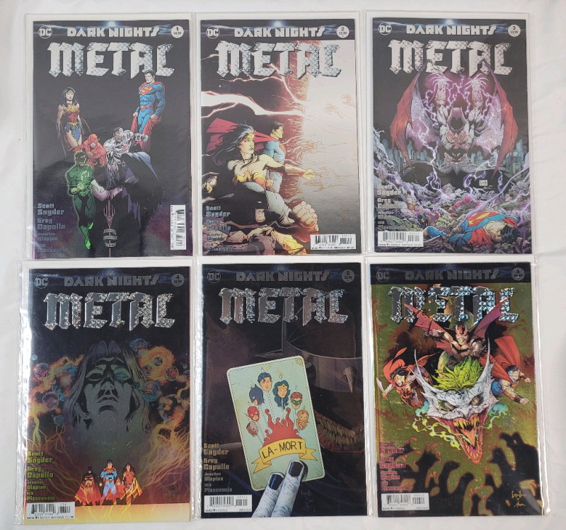 DC Comics 2017 Dark Nights Metal No.1 - No.6 , Complete Run . Very Fine Ungraded Condition