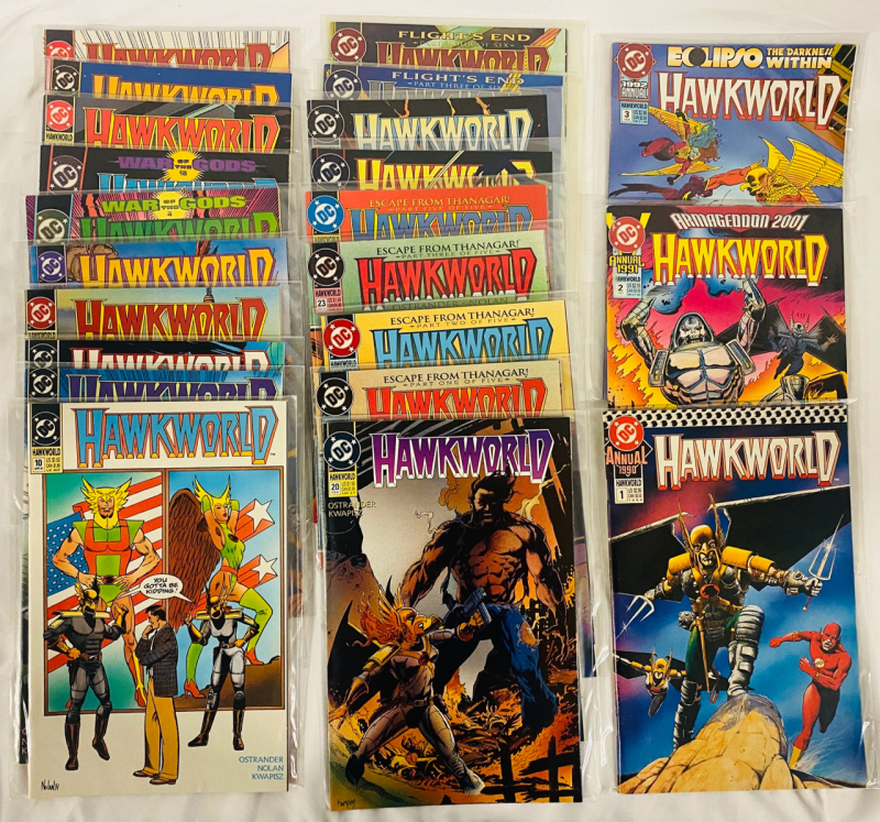 22 Vintage DC Hawkworld Comics (1990), Issues #10-23, 25-27, 29, 30, Annuals #1-3; Includes First Appearance of White Dragon (Issue #27)