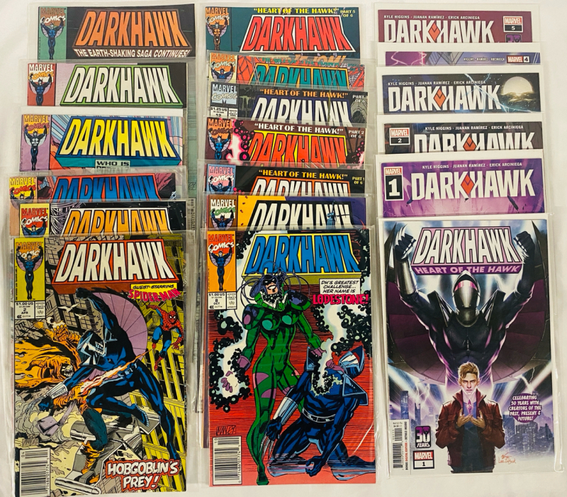 20 Vintage to Newer Marvel Darkhawk Comics, Issues #2-14 (1992), Issues #1-5 (2021), Plus One-Shot Anniversary Special; Includes Duplicate