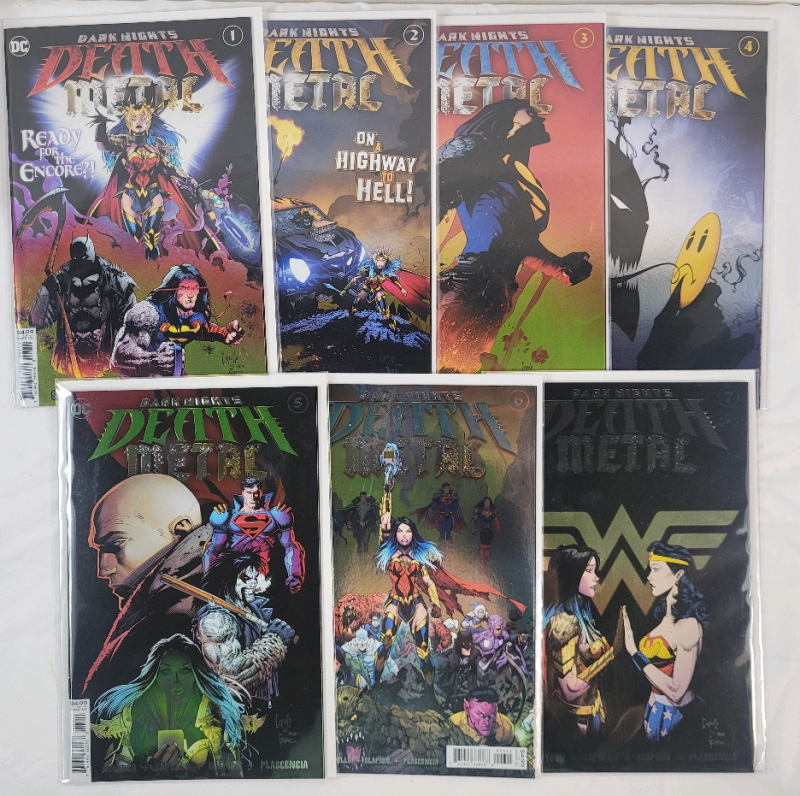 DC Comics 2021 Dark Nights : Death Metal No.1 - No.7 , Complete Run . Very Fine Ungraded Condition