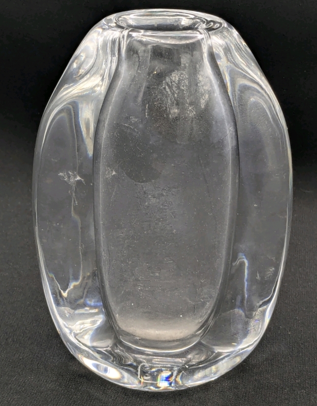 Signed Vintage Kosta Boda Freeform Crystal Vase Designed by Goran Warff, Signed: Kosta 428LY Warff, 5.2" Tall, No Chips or Cracks