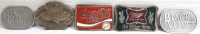 5 Metal Belt Buckles, Coca Cola, Miller, Crown Royal & Black Velvet | Buckles Are Roughly 3&frac12;" Wide, 2&frac12;" Tall