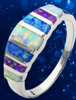 Opal Inlay Band Ring Size 9