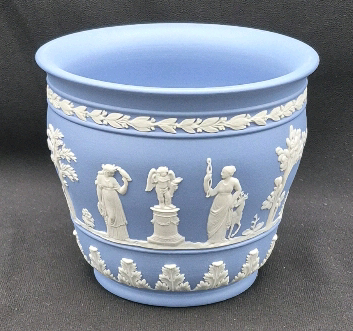 Vintage Wedgwood Jasperware Blue Jardiniere - 4.25" Tall