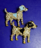 5 Adorable Dog Brooches Rhinestone/ Enamel Approximately 1.5 inch each - 3